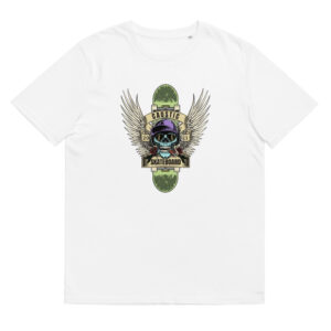 T-shirt unisexe en coton biologique Caustic Skateboard - Skull
